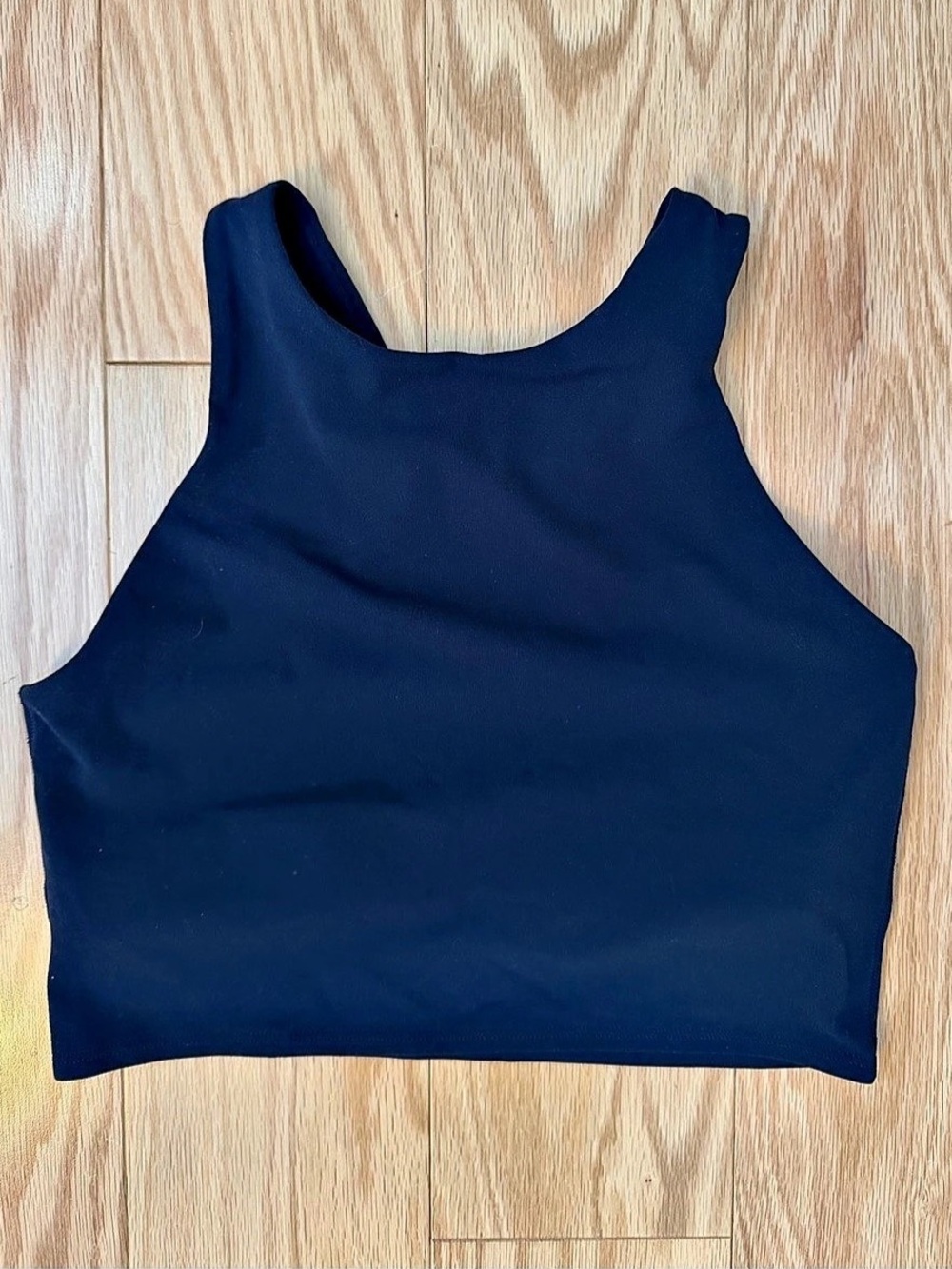 Athleta Momentum Seamless High Neck Crop Tank Blue Small